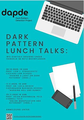 Digitale Veranstaltungsreihe „Dark Pattern Lunch Talk“ – Beeinflussung und Manipulation im Internet