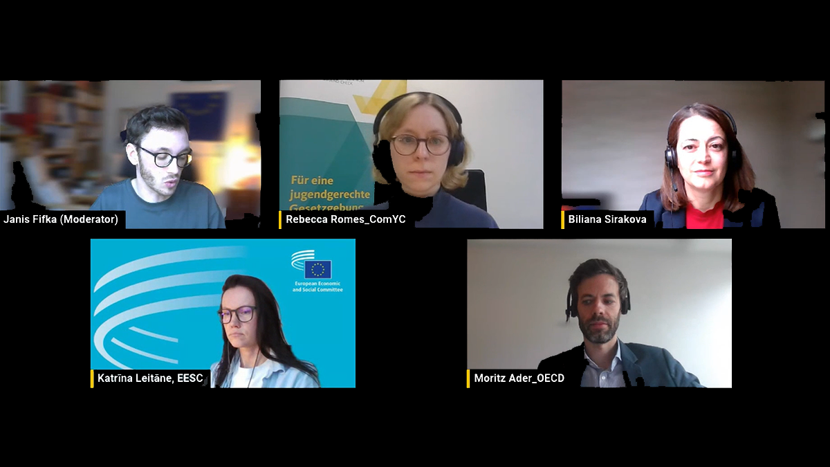 Screenshot der digitalen Veranstaltung mit den Speakern