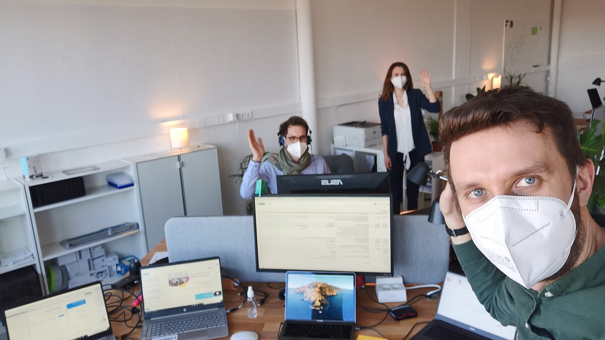 Employees of the company storytile, who technically realized the event platform for the event